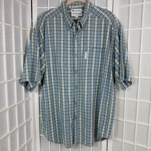 Columbia Mens Shirt Blue Plaid